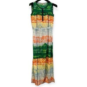Cremieux Colorful Sleeveless Maxi Side Slit Dress Medium